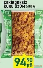 TARIM KREDİ ÇEKİRDEKSİZ KURU ÜZÜM 500 G fiyat ve kampanya bilgisi